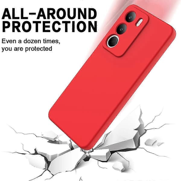 Realme C71 4G Flytende Silikondeksel med Håndstropp - Støtsikkert Mykt Deksel (Rød)