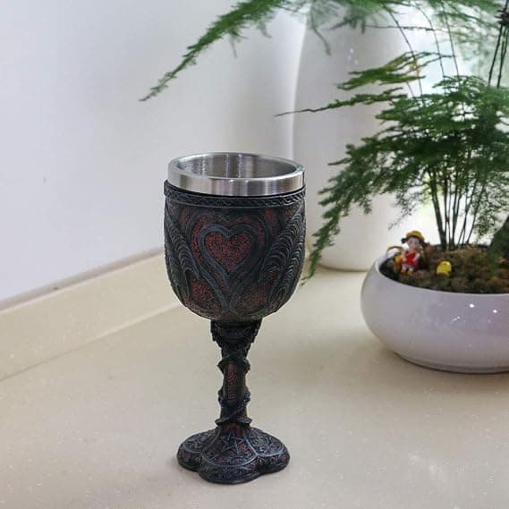 Middelalderlig dobbelt drage vinglas - Valentinsdag Dungeons and Dragons W
