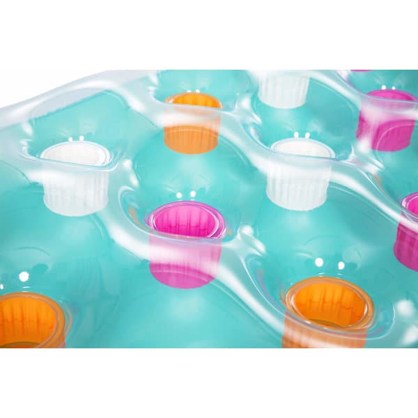 Oppustelig poolstol, oppustelig poolmadras og svømmehjælp til børn og voksne, orange og blåt sortiment