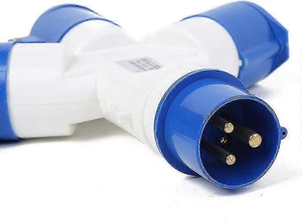 2-vejs adapter 3-polet stikdæksel 16A 220V IP44 - Autocamper, campingvogn, båd, byggeplads