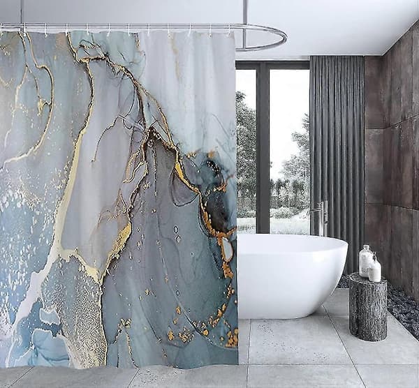 Abstrakt badeforhæng, kreativt kunsttryk til badeværelsesindretning, 100% polyester, 180x180 cm