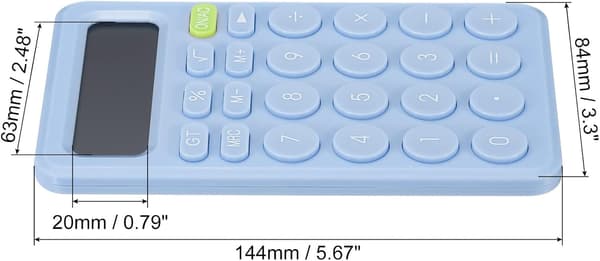 Cute Desktop Calculator, Small Desktop Calculator Battery Powered with 12-Digit Large LCD Display for Office Home, Blue