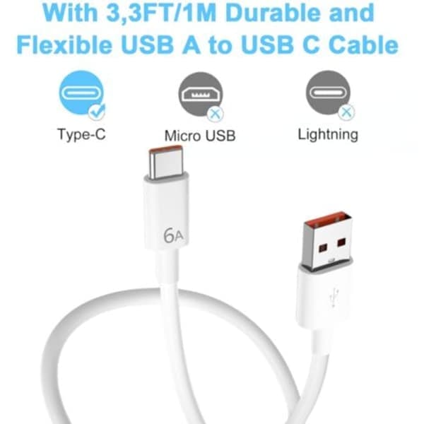 66W Supercharge snabbladdare för Honor 200 Lite / 90 Lite / Magic6 Lite – 6A USB C-kabel 1m för Magic6 & Magic7 Pro