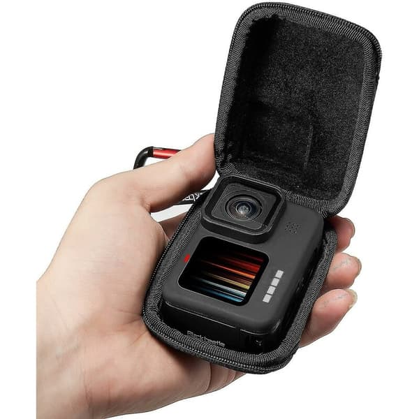 Bæretaske til Gopro 10/9/8/7, mini hardcase bæretaske rejseopbevaringspose, sort