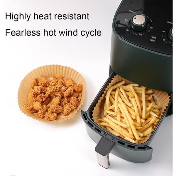 Bagepapir - 50 Stykker - Sulfat - Engangs - Til Airfryer