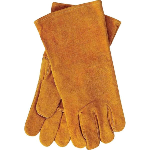 Genuine Leather Fireplace Gloves, Suitable for Fireplace Use, Heat Resistant, Unisex, Large Size, Durable Leather Material.