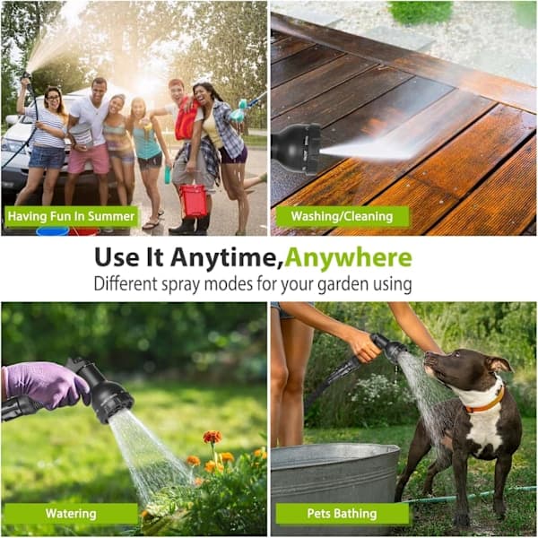 Expandable Garden Hose - 30 Meter Flexible Expanding Water Hose, Lightweight, Leak-Proof with 7-Function Spray Gun