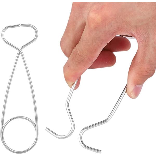 2 Pieces Stainless Steel Water Bottle Kettle Hanging Hooks Fish Mouth