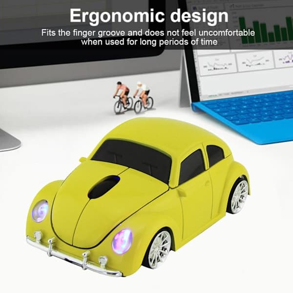 Trådlös Ergonomisk Mus Bilform Röd för PC Laptop