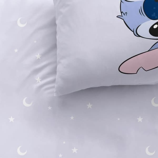 Sängkläder 100 % bomull Disney Stitch Happy-tryck 140x200 cm + örngott 63x63 cm