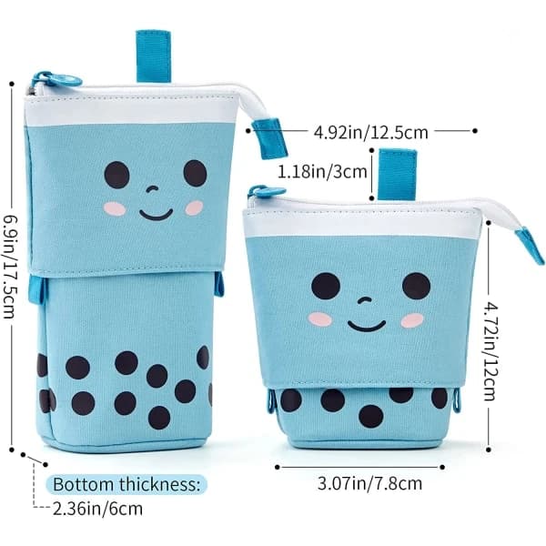 NA/Standing Pencil Case Telescopic Pen Holder Writing Bag-B