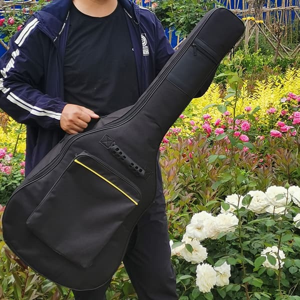 Tjock bomullsgitarrväska Dubbel axel Oxford tyg Ryggsäck för Ballad gitarr Instrumentväska 110cm längd
