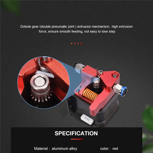 Dual Gear Extruder Compatible with Ender 3 CR10 CR-10 Pro CR-10S Tornado Aluminum Drive for 3D Printer