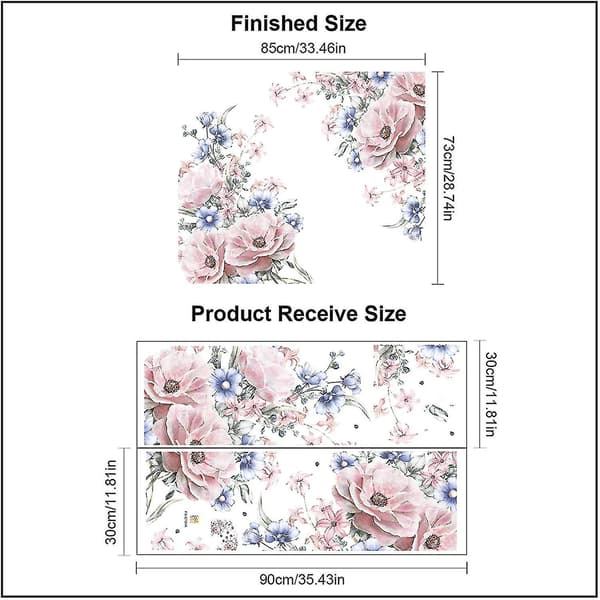 Sxbd Blomsterpioner Veggdekor, Rosa Blå Pion