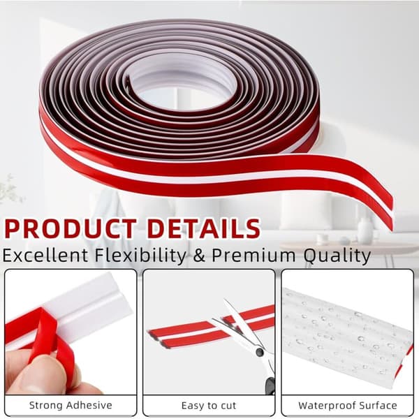 Self-adhesive flexible baseboard 2 cm x 6 m for wall edges, ceilings, doors, windows, walls, and cabinets