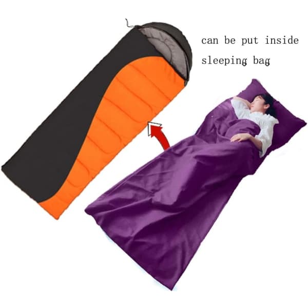 Sleeping Bag Liner Camping Backpacking Travel Sheet, Grey*115x210