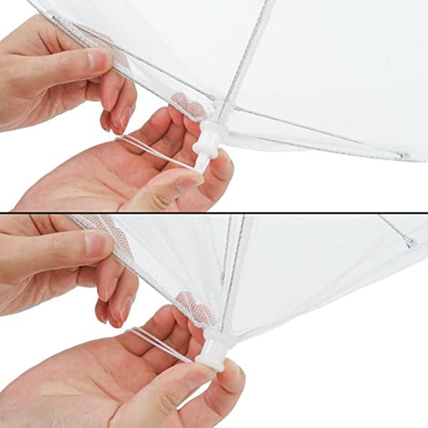 6-pack Hopfällbart Grönsaksöverdrag i Mesh, Transparent, 43x43 cm, Insektskydd för Kök och Utomhus