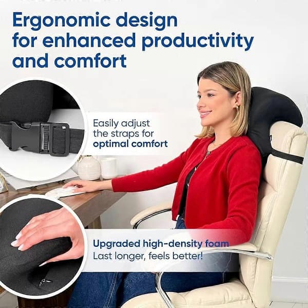Ergonomisk nakkepude i memoryskum til kontorstol