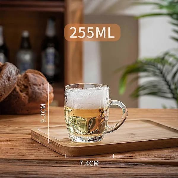 Classic Beer Mug Pint Glass With Handle Dimple Pattern Old-fashioned Pub Style for Home Bar 250ml 250ml 250ml