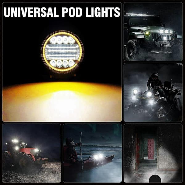 2x 4-tommers 200W LED-arbeidslys spot offroad-tåkelys