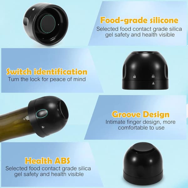 Champagne stopper, wine stopper, 4-pack, universal, reusable, silicone, sealed, leak-proof