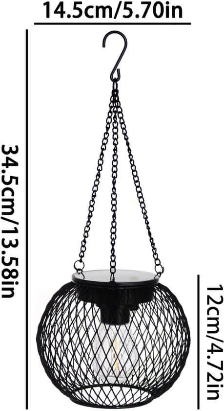 2-pack utomhussollyktor, vattentäta hängande solcellslampor, retro trädgårdsdekoration