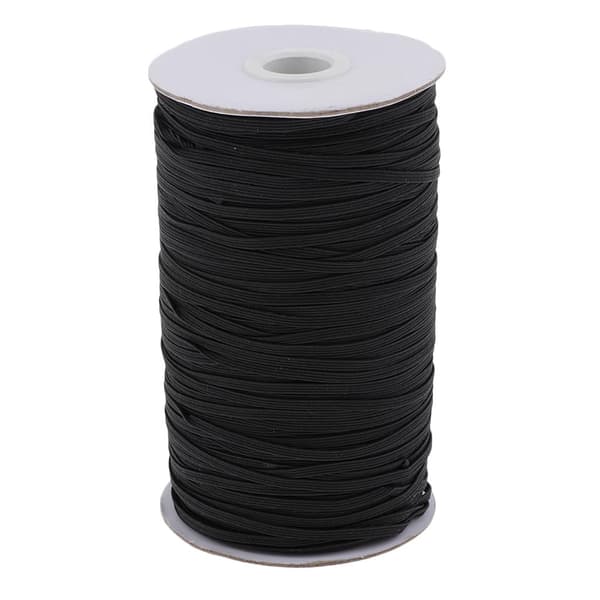 180 m elastisk stræksnor til tøj, kjole, sportsbukser, sytilbehør, sort, 3 mm elastikbånd, tynd-FX-