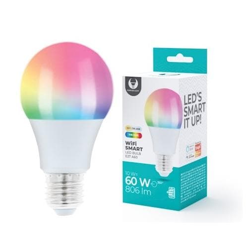 FOREVER LED Smart RGB E27 Wifi Lyspære 10W/60W, 806lm multifärg multicolor