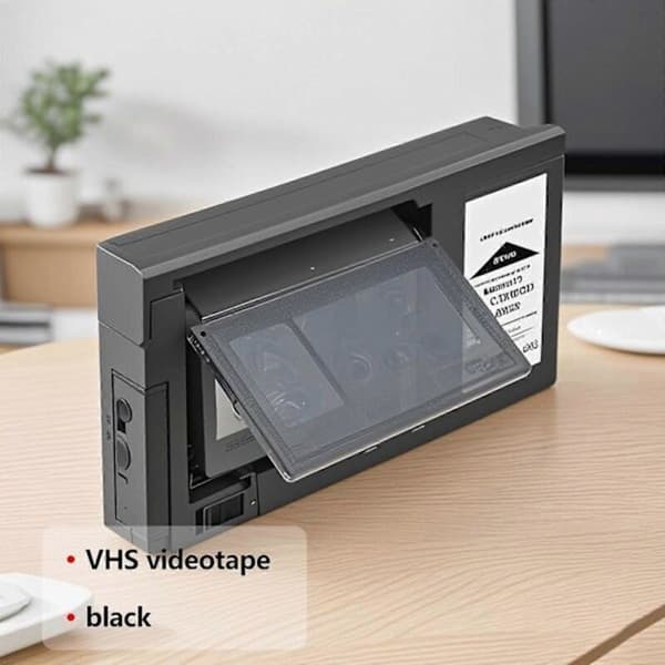 Black VHS-C Cassette Adapter for RCA VHS-C and SVHS Camcorders, Sealed and Motorized