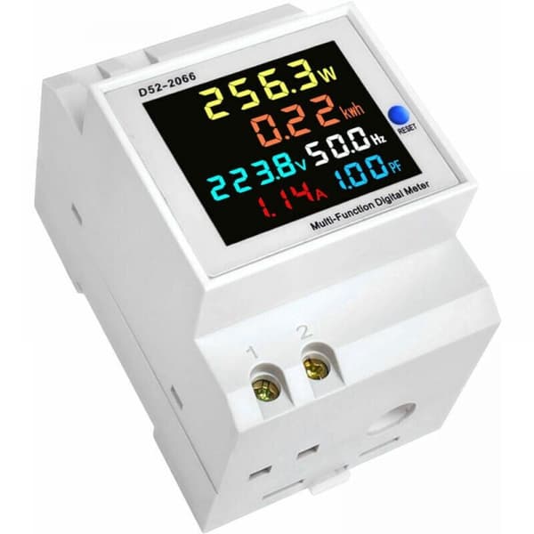 Strømforbruksindikator D52-2066 strømmåler fase husholdnings smart strømmåler skinnemontert, AC40-300V