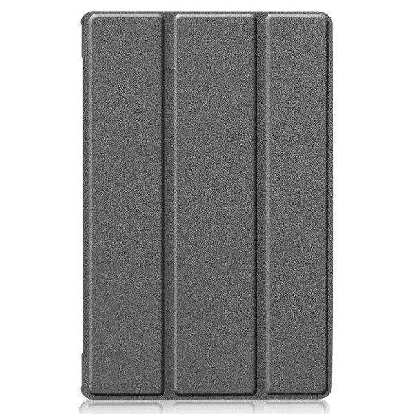 Lenovo Tab M10 FHD Plus Holdbart Tri-Fold Læder Cover - Grå Sølvgrå