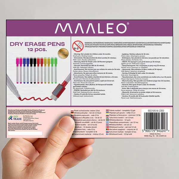 Whiteboardpennor - set med 12 st. Maaleo 21646