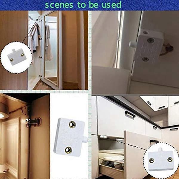 4 Pieces Cabinet Door Lamp Switch Suitable for 12V 24V 110V White