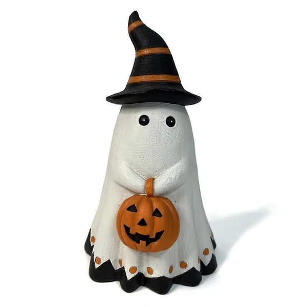 Halloween Spøgelse Græskar Figur Skrivebord Mini Søde Spøgelsespynt Farverigt Spøgelse Holder Græskar