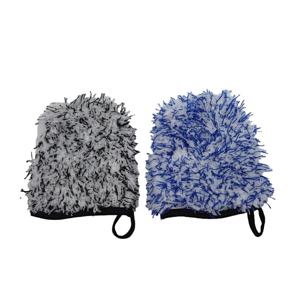 Pehmoinen autonpesu rengas käsineet autonhoito puhdistusaine pyörän yksityiskohtien pyyhe Sininen+V Blue+White 12*15cm, single weight about 30g