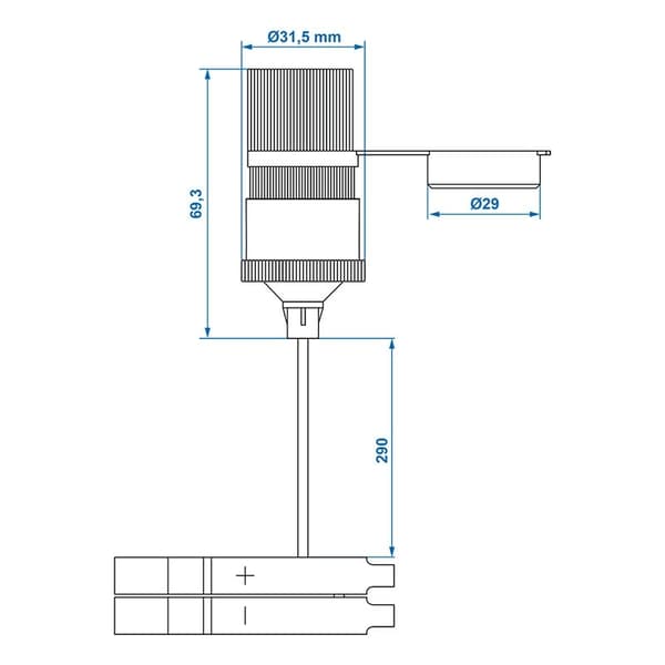 Cigarettænderstik med batteriklemmer 12V/24V-16A