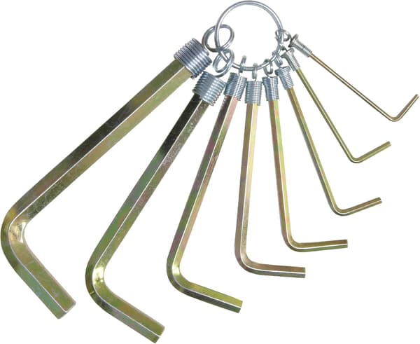 Unbrakonøkkel i C60-stål, 2–10 mm, 8 deler