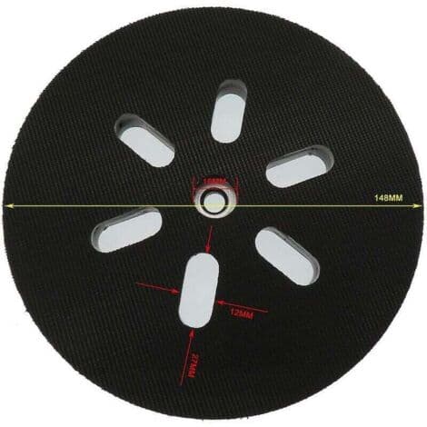 150 mm sanding pad - compatible with Bosch GEX 150 Ac/Turbo sanders - flexible rubber for precise sanding - 6 hook-and-loop holes - PEX 15 AE