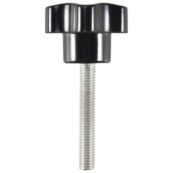 M8 x 50mm Gevind Udskiftningsstjernegreb Sort Sølvfarvet