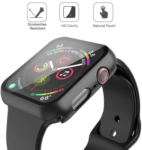 Screen Protector Apple Watch 4/5/6 (44 mm) Apple Watch SE (44 mm) Tempered Glass Black