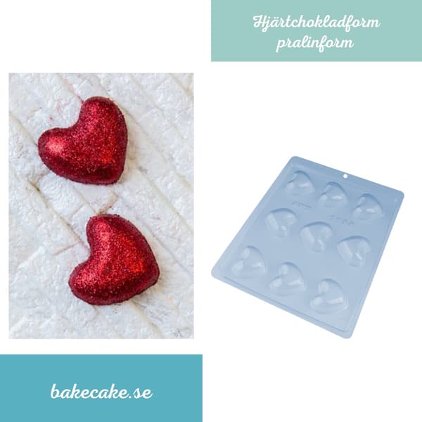 Pralineform Hjerte Sjokoladeform - BWB 1138 Transparent Transparent transparent