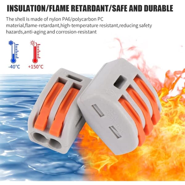 60 Pcs Electrical Connectors with Lever, Quick Wire Connector, Automatic Connection Terminals, 30 Pcs 2-way, 20 Pcs 3-way, 10 Pcs 5-way
