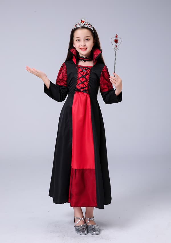 Halloween Snehvide Dronning-kostume til børn 135-140 cm, polyester, scenetøj til eventyrforestillinger
