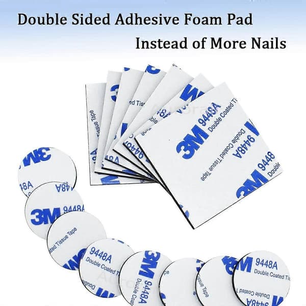 Double-Sided Adhesive Pads Black, 50 Pcs Adhesive Foam Pads Mounting Pads