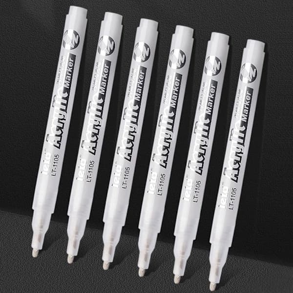 10 stk hvide akrylpenne Markerpen Graffiti Pen, ta