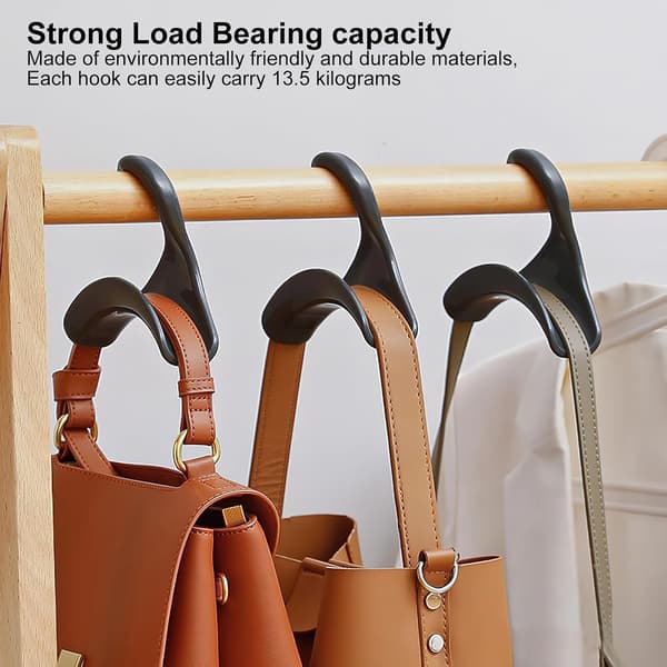 10-pack Svarta Krokar För Väskor Hattar Halsdukar Multifunktionell Klädhängare Organizer 11x4x11cm