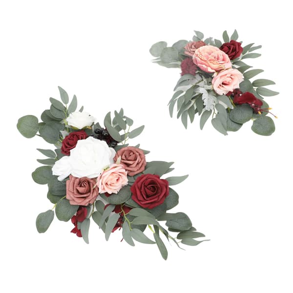 Kunstige bueblomster rosa bryllupsdekorasjon