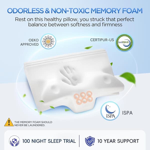 Ortopedisk nakkepute Memory Foam grå
