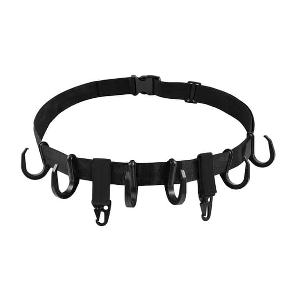 Utendørs tre-kroker og stropper, campingutstyr-kroker, 6 kroker, svart, 140x3,2 cm, polyester