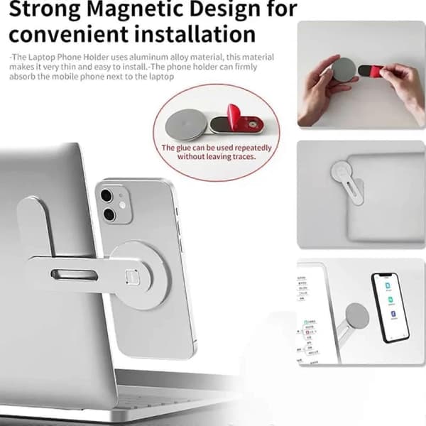 Magnetisk skjult telefonholder for Tesla Sølv Silver
